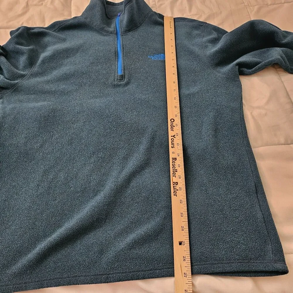 The North Face Sweater Mens Large Blue 1/4 Zip Fleece Mock Neck Outdoor Hiking
